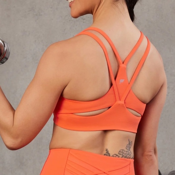 Fabletics Principal Low Impact Bra Passion Orange Sz L - Picture 1 of 7